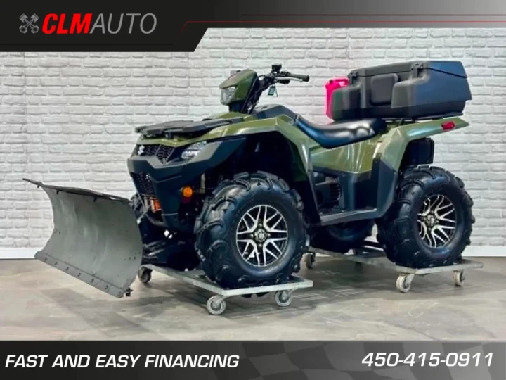 2023 SUZUKI KING QUAD 750 AXI + 4WD + EPS + SEULEMENT 1257 KM + BIEN ÉQUIPÉE + RARE & A1 