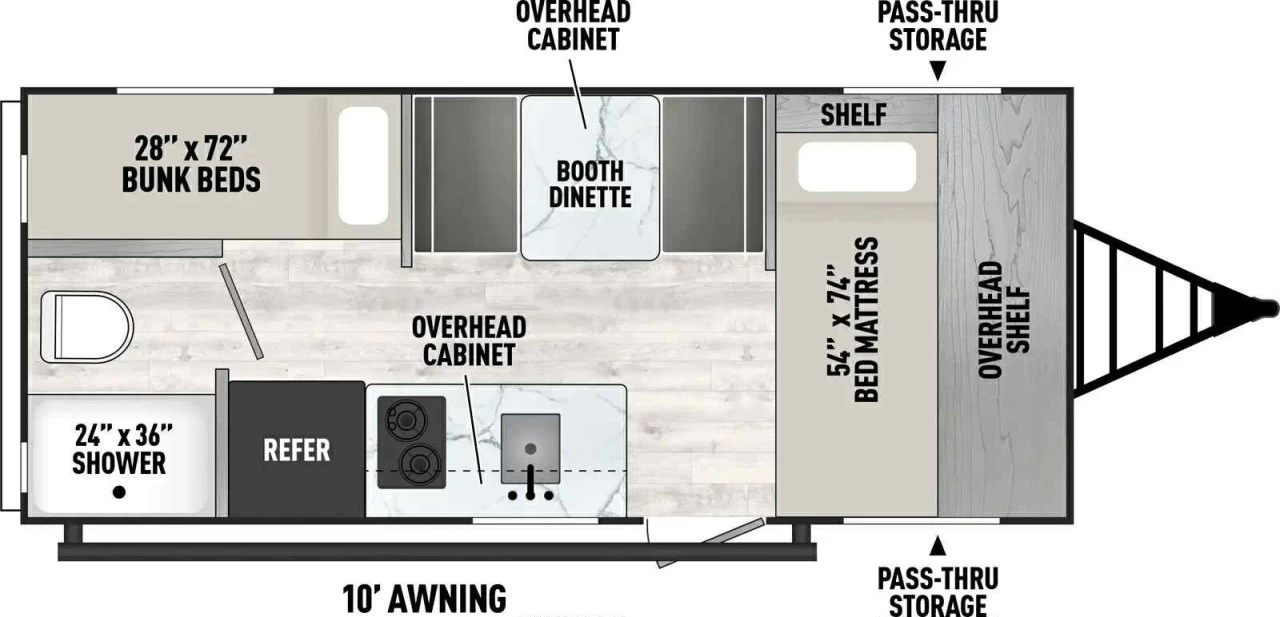 2017 FOREST RIVER COACHMAN CLIPPER 17 BH + BUNK BEDS + COUCHE 5 PERSONNE + COULEUR MODERNE + CONDITION A1  Image principale