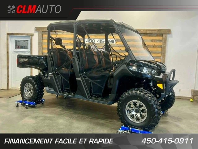 BRP CAN-AM DEFENDER MAX CREW HD-10 ÉDITION LONE STAR + 4WD + DPS + SEULEMENT 10 KM + 6 PASSAGERS + RARE & COMME NEUF  2024