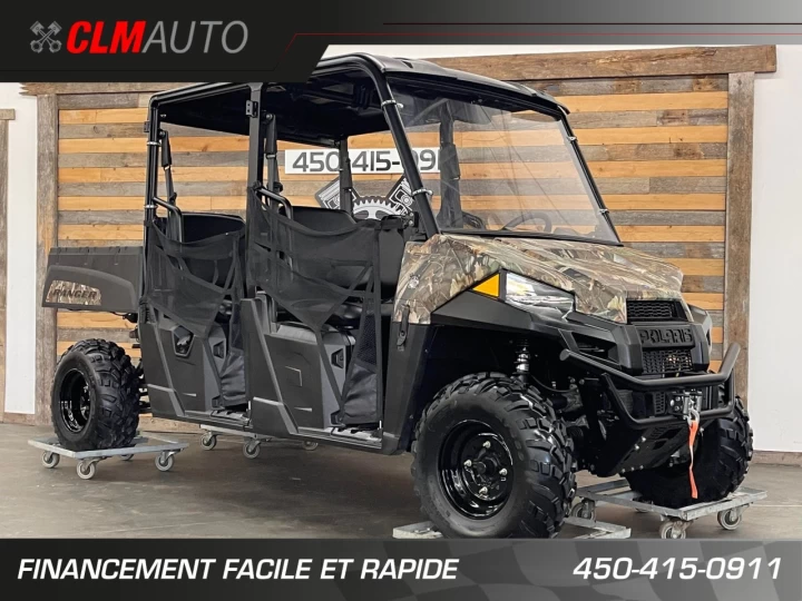 2019 POLARIS RANGER CREW4 570 EFI + 4X4 + SEULEMENT 1429 KM + PURSUIT CAMO + A1 