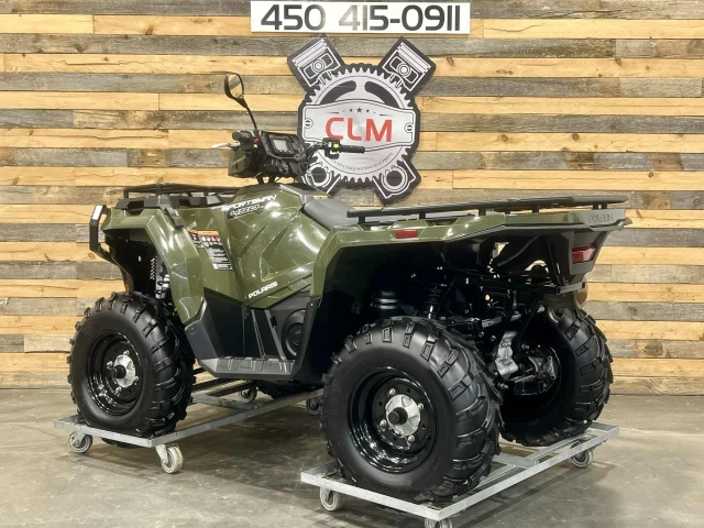 POLARIS SPORTSMAN 450 H.O EFI + 4X4 + SEULEMENT 9 KM + PARE CHOC HD + CONDITION IMPECCABLE A1  2023