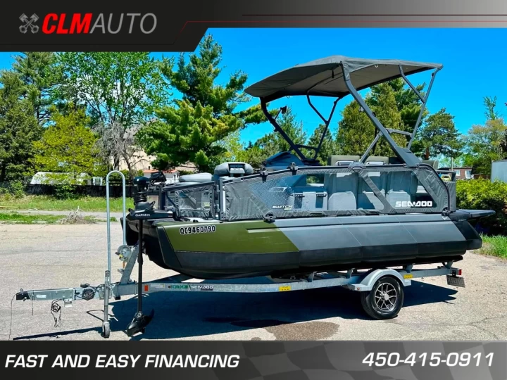 2025 BRP SEA-DOO SWITCH 18' EDITION FISH + ROTAX 230 HP + IBR + VTS + IDF + GPS + AUDIO + TOIT BIMINI + REMORQUE + RARE & A1 