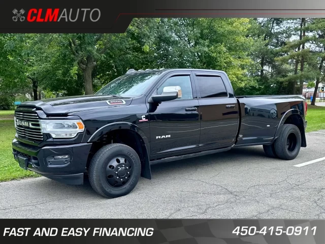 RAM 3500 LARAMIE CUMMINS 6.7L H.O - HIGH OUTPUT + CREW CAB + 4WD + BOITE LONGUE + SUSPENSION A AIR + RARE & A1  2019