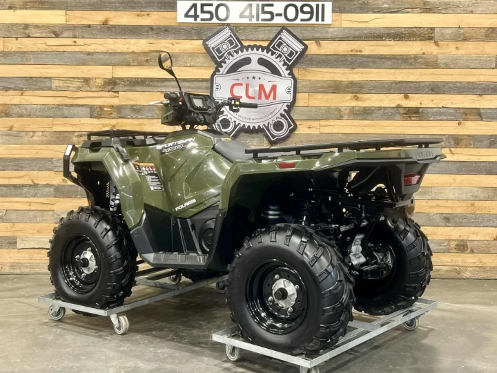 2023 POLARIS SPORTSMAN 450 H.O EFI + 4X4 + SEULEMENT 9 KM + PARE CHOC HD + CONDITION IMPECCABLE A1 