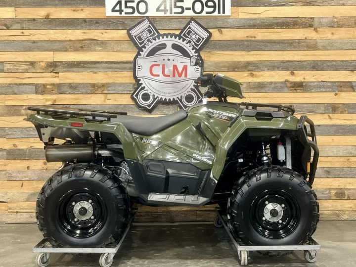 2023 POLARIS SPORTSMAN 450 H.O EFI + 4X4 + SEULEMENT 9 KM + PARE CHOC HD + CONDITION IMPECCABLE A1 
