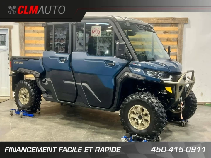 2025 BRP CAN-AM DEFENDER MAX CREW HD-10 LIMITED + 4X4 + DPS + HVAC + AUDIO + 5200 KM + GARANTIE + RARE & A1 