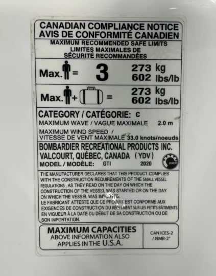2020 BRP SEA-DOO GTI 130 H.P + I.B.R + 3 PASSAGERS + SEULEMENT 27 HR + RARE & A1 