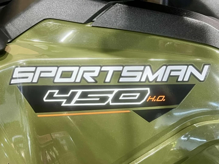 2023 POLARIS SPORTSMAN 450 H.O EFI + 4X4 + SEULEMENT 9 KM + PARE CHOC HD + CONDITION IMPECCABLE A1 