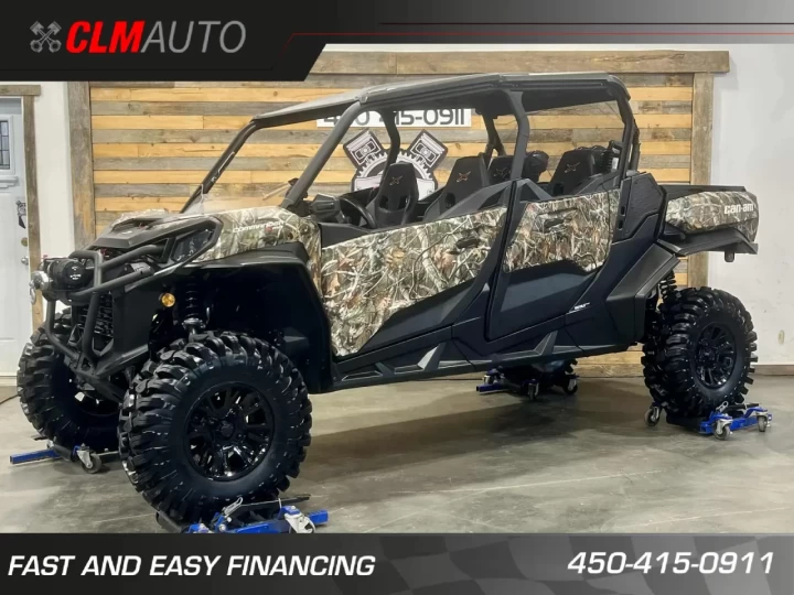 2023 BRP CAN-AM COMMANDER MAX CREW 1000R EFI + 4X4 + DPS + SEULEMENT 154 KM / 17 HR + 4 PASSAGERS + RARE & A1 