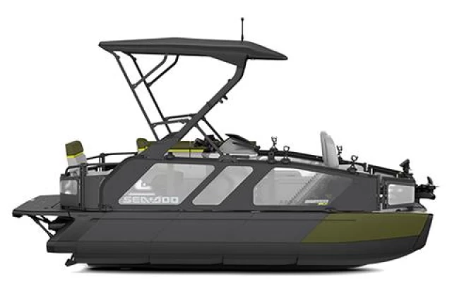 BRP SEA-DOO SWITCH 18' EDITION FISH 170 H.P + IBR + IDF + AUDIO + GPS + TOIT BIMINI + REMORQUE + SEULEMENT 4 HR  2025