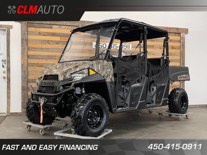2019 POLARIS RANGER CREW4 570 EFI + 4X4 + SEULEMENT 1429 KM + PURSUIT CAMO + A1 