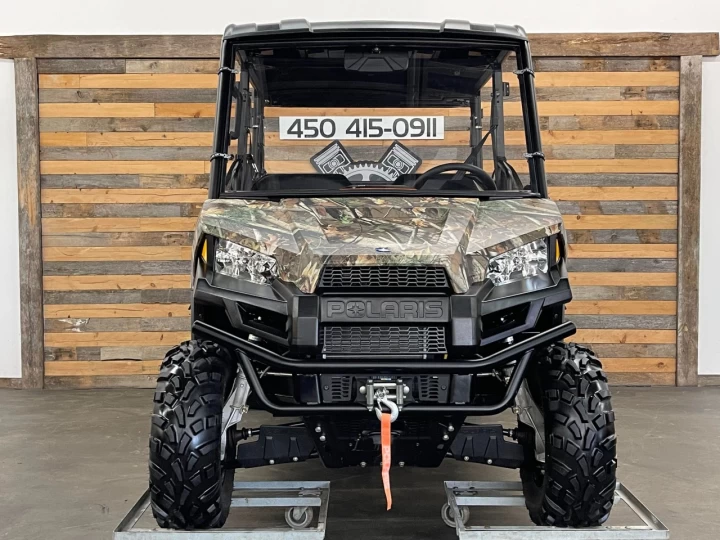 2019 POLARIS RANGER CREW4 570 EFI + 4X4 + SEULEMENT 1429 KM + PURSUIT CAMO + A1 