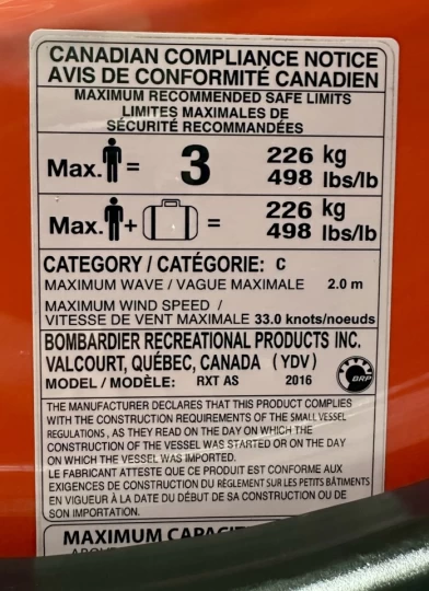 2016 BRP SEA-DOO RXT-X 260 H.P A/S PAR FOX + IBR + VTS + SEULEMENT 136 HR + 3 PASSAGERS + RARE & A1 