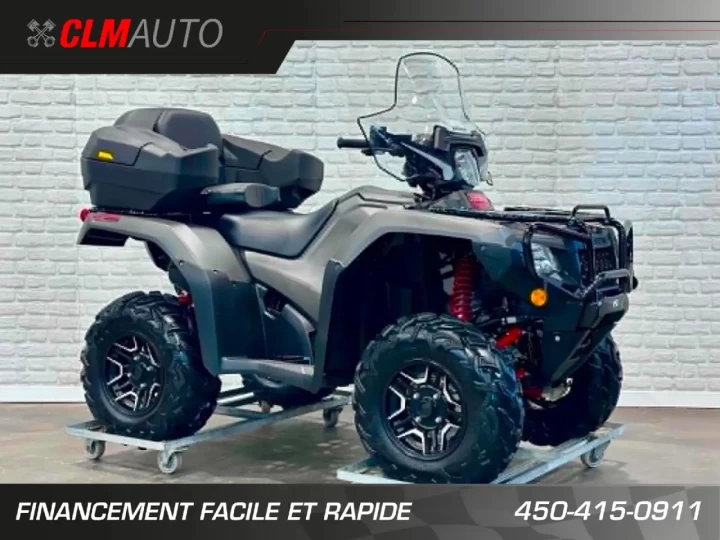 2019 HONDA TRX FOREMAN RUBICON 500 DELUXE + 4WD + POWER STEERING + SEULEMENT 790 KM + IMPECCABLE & RARE 