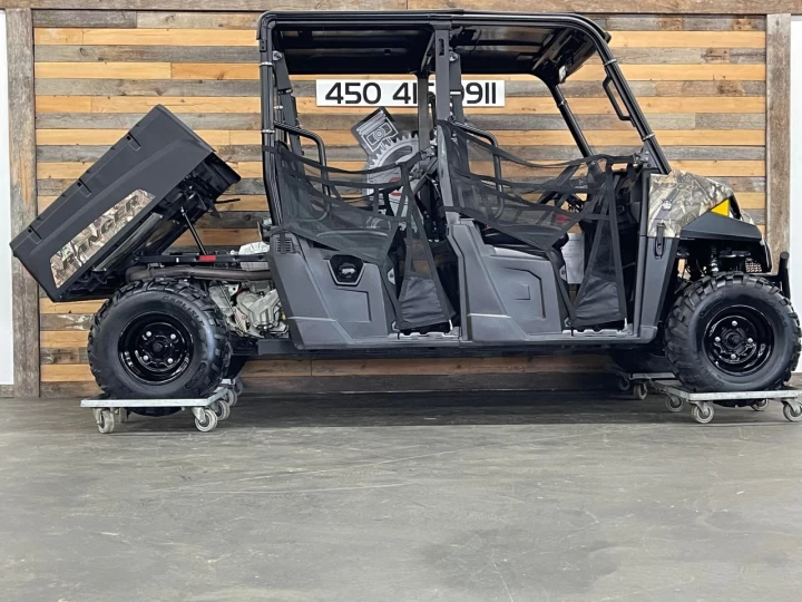 2019 POLARIS RANGER CREW4 570 EFI + 4X4 + SEULEMENT 1429 KM + PURSUIT CAMO + A1 
