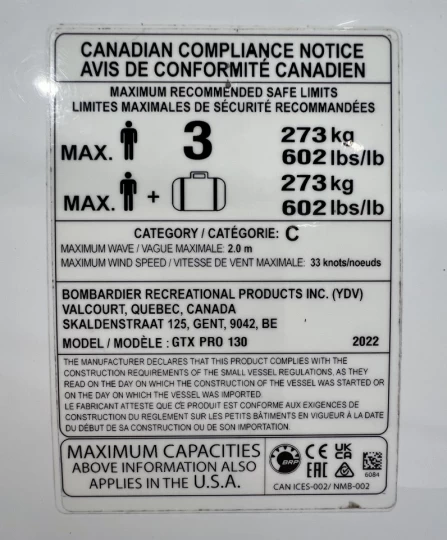 2022 BRP SEA-DOO GTX PRO 130 H.P + IBR + 3 PASSAGERS + 255 HR + AUBAINE $$$ 