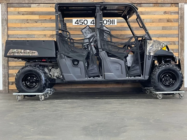 2019 POLARIS RANGER CREW4 570 EFI + 4X4 + SEULEMENT 1429 KM + PURSUIT CAMO + A1 