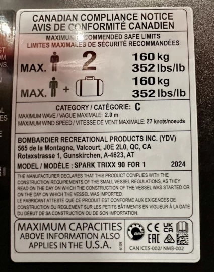 2024 BRP SEA-DOO SPARK TRIXX + IBR + VTS + PREMIUM AUDIO + MODE TRIXX + 12 HR SEULEMENT + COULEURES RARE & A1 