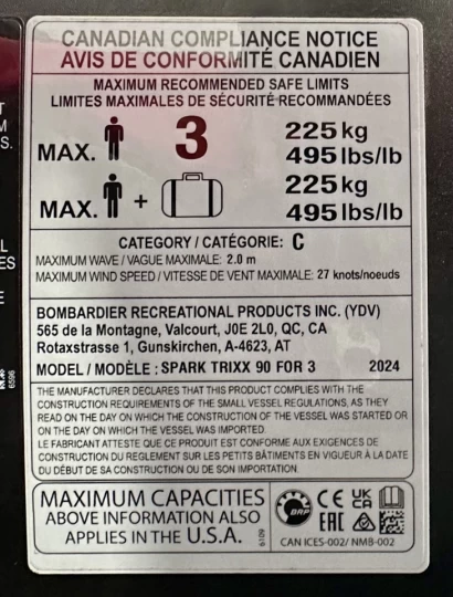 2024 BRP SEA-DOO SPARK TRIXX 3UP + IBR + VTS + SEULEMENT 31 HR + RARE & A1 