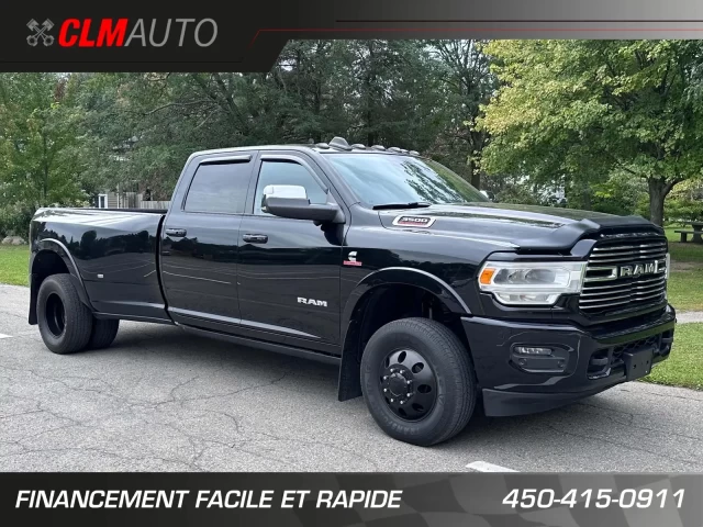 RAM 3500 LARAMIE CUMMINS 6.7L H.O - HIGH OUTPUT + CREW CAB + 4WD + BOITE LONGUE + SUSPENSION A AIR + RARE & A1  2019