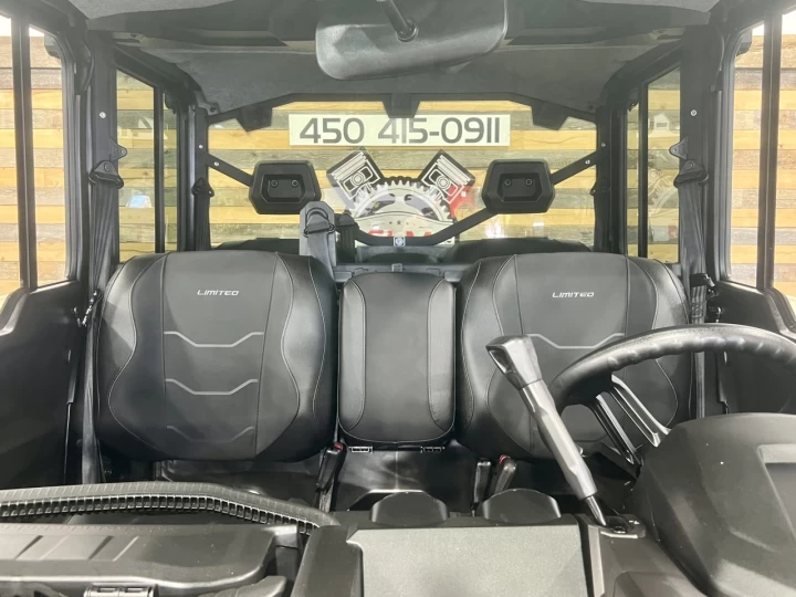 2025 BRP CAN-AM DEFENDER MAX CREW HD-10 LIMITED + 4WD + DPS + 650 KM SEULEMENT + 6 PASSAGERS + TOUTE ÉQUIPÉE+ RARE & A1 