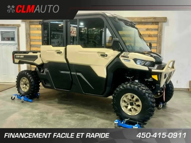 BRP CAN-AM DEFENDER MAX CREW HD-10 LIMITED + 4WD + DPS + 650 KM SEULEMENT + 6 PASSAGERS + TOUTE ÉQUIPÉE+ RARE & A1 - 2025