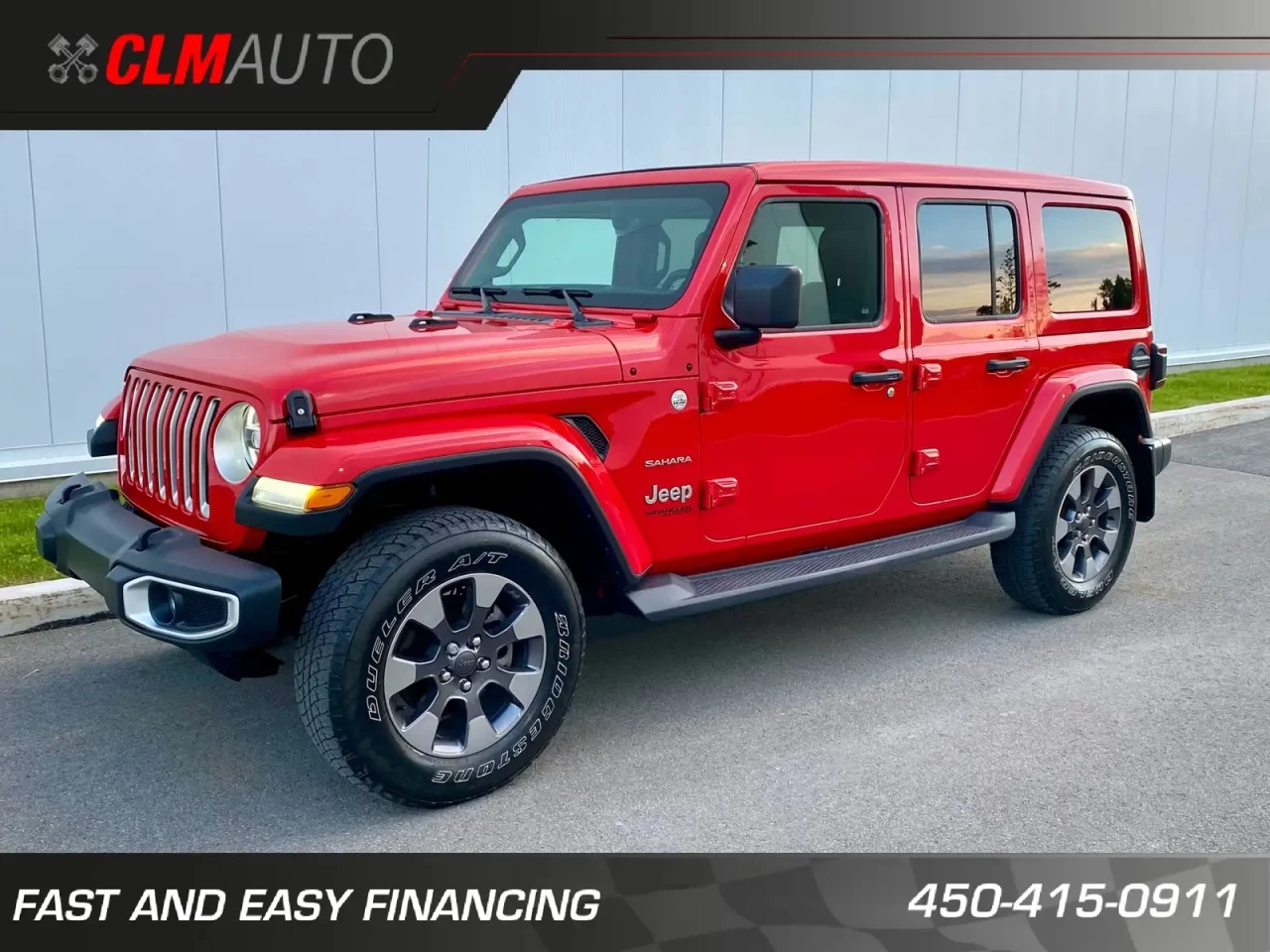 2019 JEEP WRANGLER UNLIMITED EDITION SAHARA 4X4 + TOIT ELECTRIQUE SKY + INYERIEUR CUIR +COULEUR RARE  Image principale